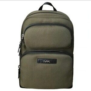 Michael Kors Kent Sport Utility Large Olive Backpack Olive Green & Black